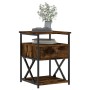 Mesita de noche madera de ingeniería roble ahumado 40x42x55 cm de vidaXL, Mesitas de noche - Ref: Foro24-826077, Precio: 50,3...