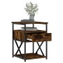 Mesita de noche madera de ingeniería roble ahumado 40x42x55 cm de vidaXL, Mesitas de noche - Ref: Foro24-826077, Precio: 50,3...