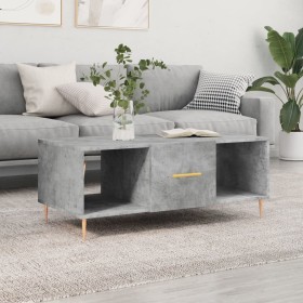 Mesa de centro madera contrachapada gris hormigón 102x50x40 cm en Mesas de centro | Comprar online en Foru.es