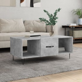 Mesa de centro madera contrachapada gris hormigón 102x50x40 cm en Mesas de centro | Comprar online en Foru.es
