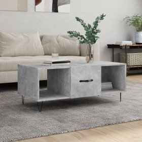 Mesa de centro madera contrachapada gris hormigón 102x50x40 cm en Mesas de centro | Comprar online en Foru.es