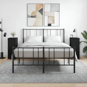 Mesitas de noche 2 uds madera de ingeniería negro 32x42x80 cm de vidaXL, Mesitas de noche - Ref: Foro24-825964, Precio: 77,50...