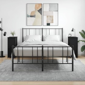 Mesitas de noche 2 uds madera de ingeniería negro 32x42x80 cm de vidaXL, Mesitas de noche - Ref: Foro24-825964, Precio: 78,53...