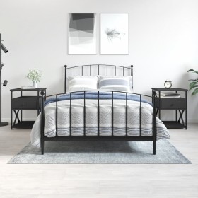 Mesitas de noche 2 uds madera de ingeniería negro 40x42x55 cm de vidaXL, Mesitas de noche - Ref: Foro24-826074, Precio: 85,51...