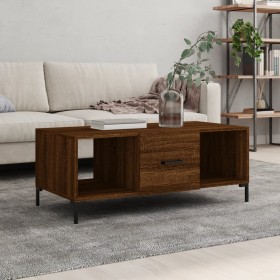 Mesa de centro madera contrachapada roble marrón 102x50x40 cm en Mesas de centro | Comprar online en Foru.es