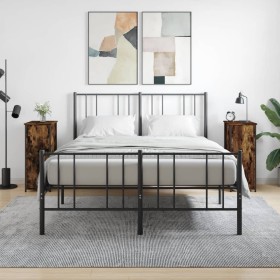 Mesitas noche 2 uds madera ingeniería roble ahumado 32x42x80 cm de vidaXL, Mesitas de noche - Ref: Foro24-825968, Precio: 56,...
