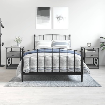 Mesitas noche 2 uds madera ingeniería gris Sonoma 40x42x55 cm de vidaXL, Mesitas de noche - Ref: Foro24-826080, Precio: 87,92...