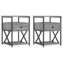 Mesitas noche 2 uds madera ingeniería gris Sonoma 40x42x55 cm de vidaXL, Mesitas de noche - Ref: Foro24-826080, Precio: 87,92...