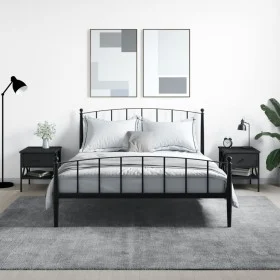 Mesitas de noche 2 uds madera de ingeniería negro 40x42x45 cm de vidaXL, Mesitas de noche - Ref: Foro24-825954, Precio: 83,74...