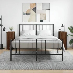 Mesitas noche 2 uds madera ingeniería marrón roble 32x42x80 cm de vidaXL, Mesitas de noche - Ref: Foro24-825972, Precio: 56,0...