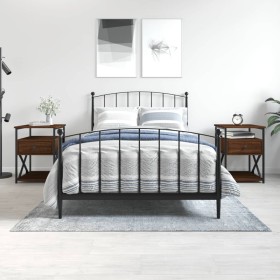 Mesitas noche 2 uds madera ingeniería marrón roble 40x42x55 cm de vidaXL, Mesitas de noche - Ref: Foro24-826082, Precio: 84,9...