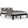 Estructura de cama de madera maciza negro 200x200 cm de vidaXL, Camas y somieres - Ref: Foro24-814778, Precio: 125,62 €, Desc...