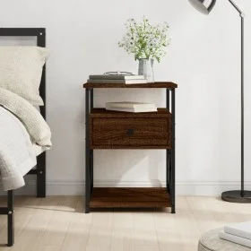 Engineered wood brown oak bedside table 40x42x55 cm by vidaXL, Nightstands - Ref: Foro24-826081, Price: 47,64 €, Discount: %