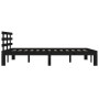 Estructura de cama de madera maciza negro 200x200 cm de vidaXL, Camas y somieres - Ref: Foro24-814778, Precio: 125,62 €, Desc...