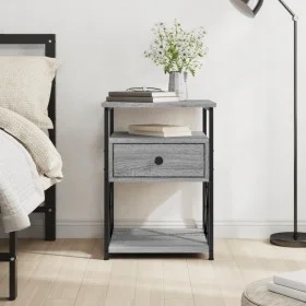 Mesita de noche madera de ingeniería gris Sonoma 40x42x55 cm de vidaXL, Mesitas de noche - Ref: Foro24-826079, Precio: 49,85 ...