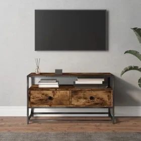 Mueble para TV madera contrachapada roble ahumado 80x35x45 cm de vidaXL, Muebles TV - Ref: Foro24-826312, Precio: 86,07 €, De...
