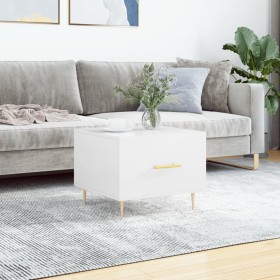 Mesa de centro madera de ingeniería brillo blanco 50x50x40 cm en Mesas de centro | Comprar online en Foru.es