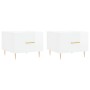 Mesa de centro 2 uds madera ingeniería blanco brillo 50x50x40cm en Mesas de centro | Comprar online en Foru.es