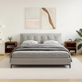 Mesitas de noche 2 uds madera ingeniería roble humo 40x30x50 cm de vidaXL, Mesitas de noche - Ref: Foro24-826775, Precio: 53,...