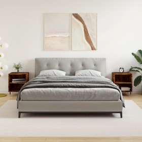 Mesitas de noche 2 uds madera ingeniería roble humo 40x30x50 cm de vidaXL, Mesitas de noche - Ref: Foro24-826775, Precio: 54,...