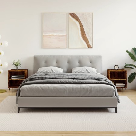Mesitas de noche 2 uds madera ingeniería roble humo 40x30x50 cm de vidaXL, Mesitas de noche - Ref: Foro24-826775, Precio: 54,...