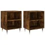 Mesitas de noche 2 uds madera ingeniería roble humo 40x30x50 cm de vidaXL, Mesitas de noche - Ref: Foro24-826775, Precio: 53,...