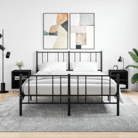 Mesitas de noche 2 uds madera de ingeniería negro 40x30x50 cm de vidaXL, Mesitas de noche - Ref: Foro24-826783, Precio: 54,06...