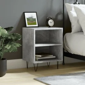 Mesita de noche madera de ingeniería gris hormigón 40x30x50 cm de vidaXL, Mesitas de noche - Ref: Foro24-826788, Precio: 31,6...