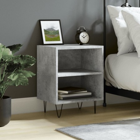 Mesita de noche madera de ingeniería gris hormigón 40x30x50 cm de vidaXL, Mesitas de noche - Ref: Foro24-826788, Precio: 32,0...