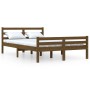 Estructura de cama doble madera maciza marrón miel 120x190 cm de vidaXL, Camas y somieres - Ref: Foro24-814792, Precio: 121,7...