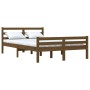 Estructura de cama doble madera maciza marrón miel 120x190 cm de vidaXL, Camas y somieres - Ref: Foro24-814792, Precio: 121,7...
