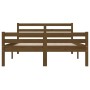 Estructura de cama doble madera maciza marrón miel 120x190 cm de vidaXL, Camas y somieres - Ref: Foro24-814792, Precio: 121,7...