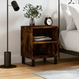 Mesita de noche madera de ingeniería roble ahumado 40x30x50 cm de vidaXL, Mesitas de noche - Ref: Foro24-826806, Precio: 45,8...