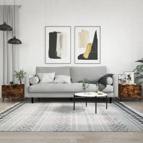 Mesa de centro 2 uds madera ingeniería roble ahumado 50x50x40cm en Mesas de centro | Comprar online en Foru.es