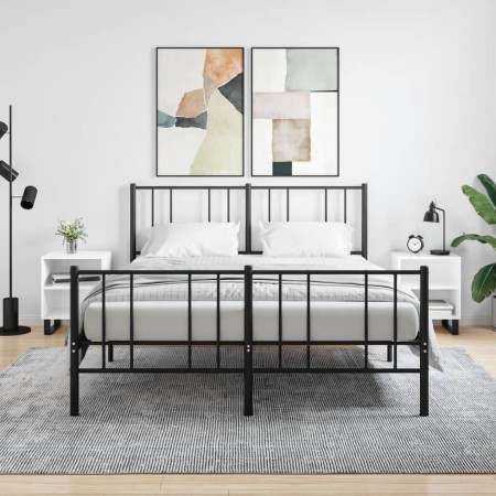 Mesitas noche 2 uds madera ingeniería blanco brillo 40x30x50 cm de vidaXL, Mesitas de noche - Ref: Foro24-826801, Precio: 49,...