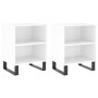 Mesitas noche 2 uds madera ingeniería blanco brillo 40x30x50 cm de vidaXL, Mesitas de noche - Ref: Foro24-826801, Precio: 49,...