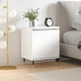 Mesita de noche madera de ingeniería blanco brillo 40x30x50 cm de vidaXL, Mesitas de noche - Ref: Foro24-826816, Precio: 38,5...