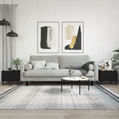 Mesas de centro 2 uds madera de ingeniería negro 50x50x40 cm en Mesas de centro | Comprar online en Foru.es