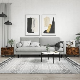 Mesa de centro 2 uds madera ingeniería roble ahumado 50x50x40cm en Mesas de centro | Comprar online en Foru.es