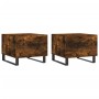 Mesa de centro 2 uds madera ingeniería roble ahumado 50x50x40cm en Mesas de centro | Comprar online en Foru.es