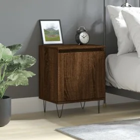 Mesita de noche madera de ingeniería roble marrón 40x30x50 cm de vidaXL, Mesitas de noche - Ref: Foro24-826842, Precio: 36,52...