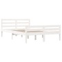 Estructura de cama de madera maciza blanca 135x190 cm de vidaXL, Camas y somieres - Ref: Foro24-814795, Precio: 142,27 €, Des...