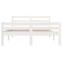 Estructura de cama de madera maciza blanca 135x190 cm de vidaXL, Camas y somieres - Ref: Foro24-814795, Precio: 142,27 €, Des...