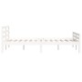 Estructura de cama de madera maciza blanca 135x190 cm de vidaXL, Camas y somieres - Ref: Foro24-814795, Precio: 142,27 €, Des...