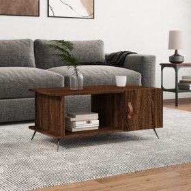 Mesa de centro madera contrachapada roble marrón 90x50x40 cm en Mesas de centro | Comprar online en Foru.es