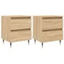Mesitas noche 2 uds madera ingeniería roble Sonoma 40x35x50 cm de vidaXL, Mesitas de noche - Ref: Foro24-826867, Precio: 78,4...