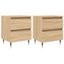 Mesitas noche 2 uds madera ingeniería roble Sonoma 40x35x50 cm de vidaXL, Mesitas de noche - Ref: Foro24-826867, Precio: 79,5...
