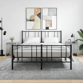 Bedside table 2 units engineered wood gray Sonoma 40x30x50 cm by vidaXL, Nightstands - Ref: Foro24-826857, Price: 71,61 €, Di...