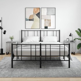 Mesita de noche 2 uds madera ingeniería gris Sonoma 40x30x50 cm de vidaXL, Mesitas de noche - Ref: Foro24-826857, Precio: 72,...
