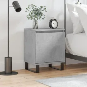 Mesita de noche madera de ingeniería gris hormigón 40x30x50 cm de vidaXL, Mesitas de noche - Ref: Foro24-826852, Precio: 40,3...